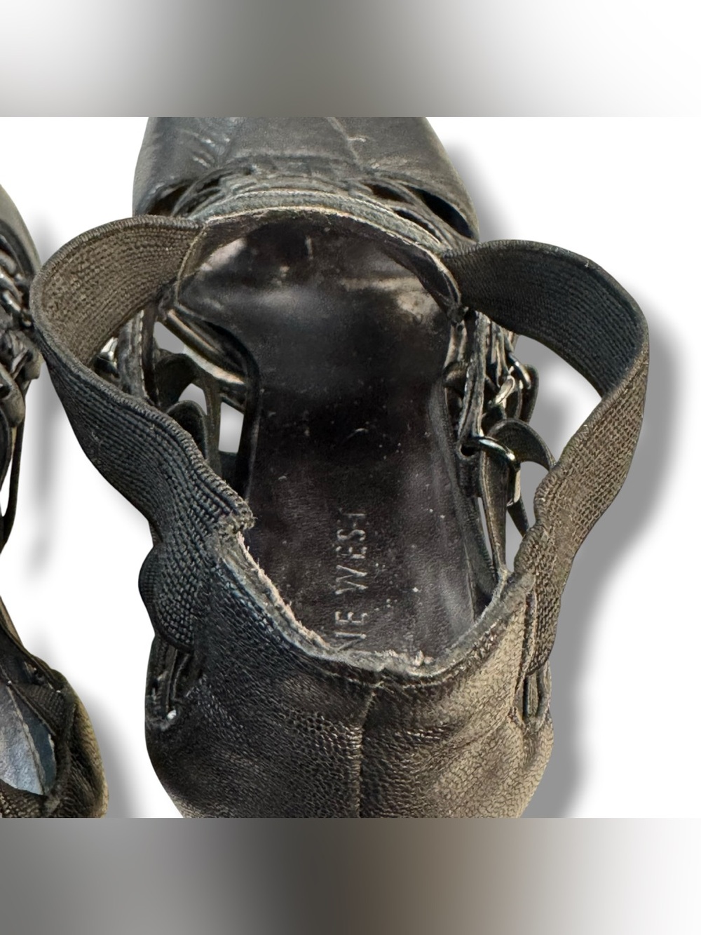 Nine West Japar Black Strappy gladiator style Heels Size 8 - Picture 7 of 16